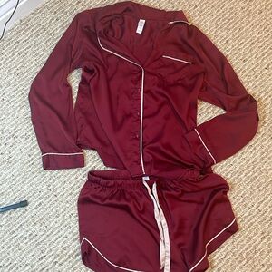 Satiny Pajama Shorts Set